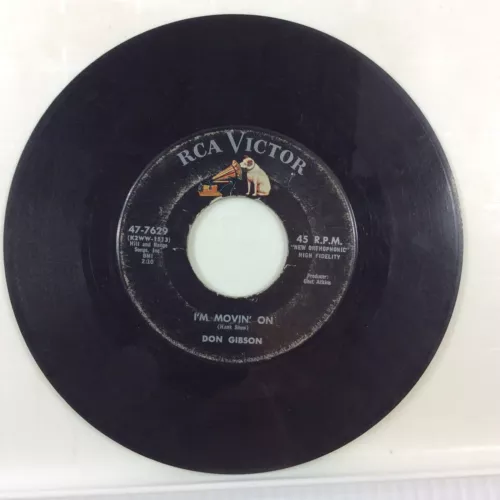 Don Gibson 45 rpm Vinyl Record I'M Movin' On RCA Victor