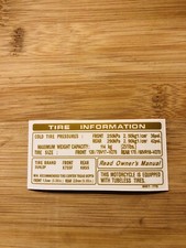 Honda RC30 RC 30 VFR750R Adesivo Decal Sticker Tire Information Avvertenze