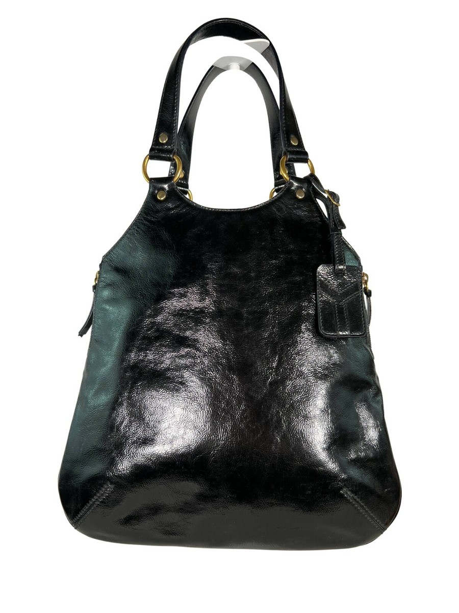 Yves Saint Laurent Black Shiny Leather Metropolis Tribute Yves Saint Laurent Black Shiny Leather Metropolis Tribute