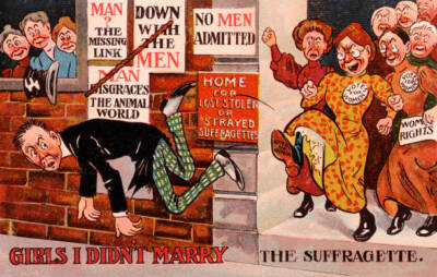 Featuring An Aggressive Group Of Suffragettes, Suffragette Humour Old Photo
