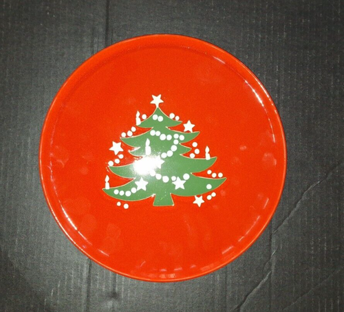 Waechtersbach Cake Plate Red Christmas Tree Serving Platter 12" Round W. Germany - Picture 5 of 12