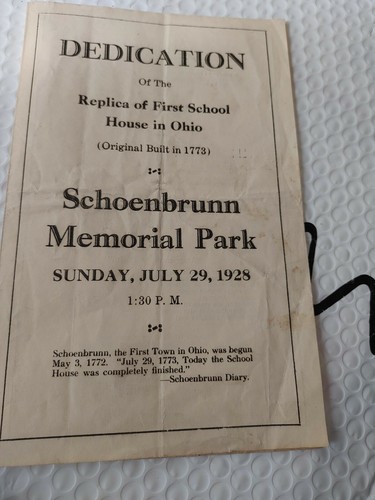 1928 Dedication Program Schoenbrunn Rebuilt School - Picture 3 of 3