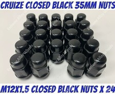 Schwarze Alufelgenmuttern geschlossen x 24 für Ford Expedition Ranger 4x4 Jeep Wildtrak