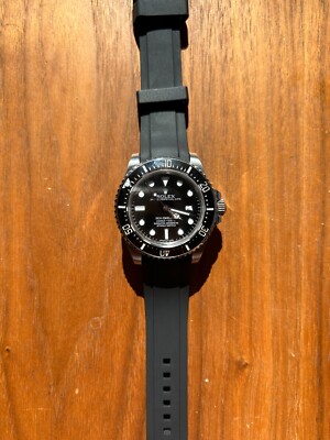 20mm BLACK Vulcanized Caoutchouc rubber Strap Rolex SEA-DWELLER