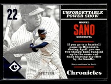 2017 Panini Chronicles #37 Miguel Sano Blue #/399 card