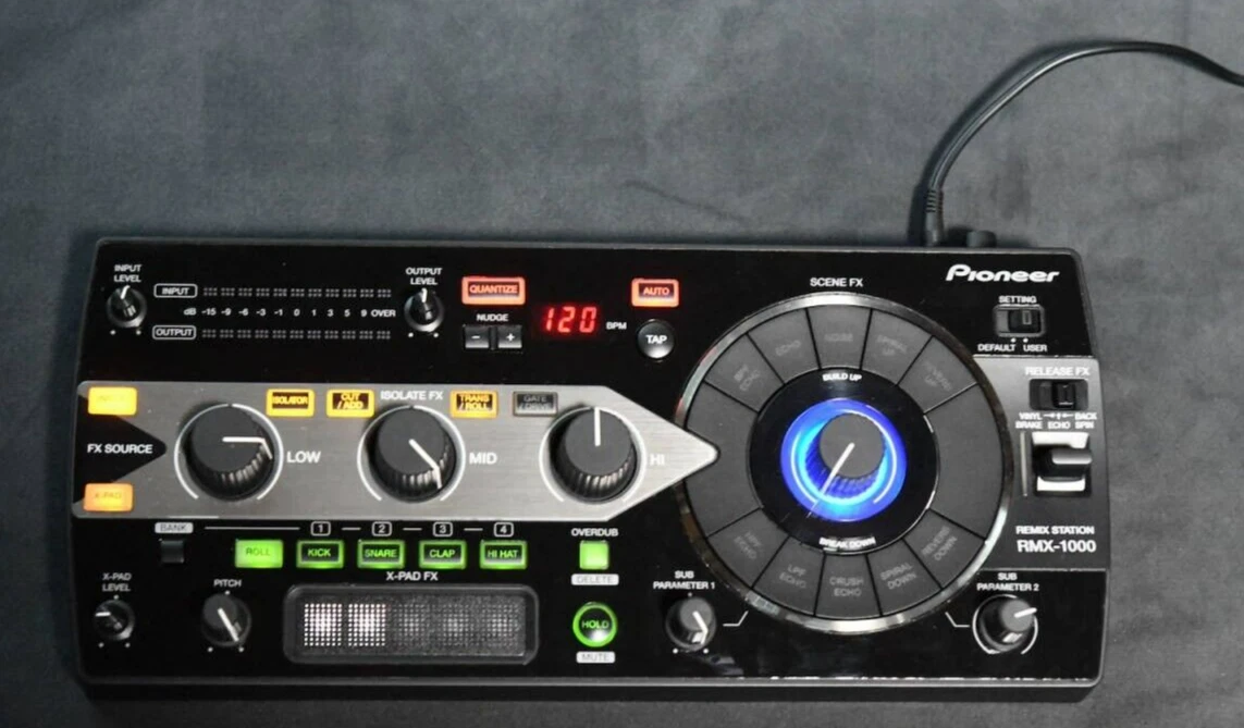 Pioneer DJ RMX-1000 Remix Station Black-console w/Dust Cover w
