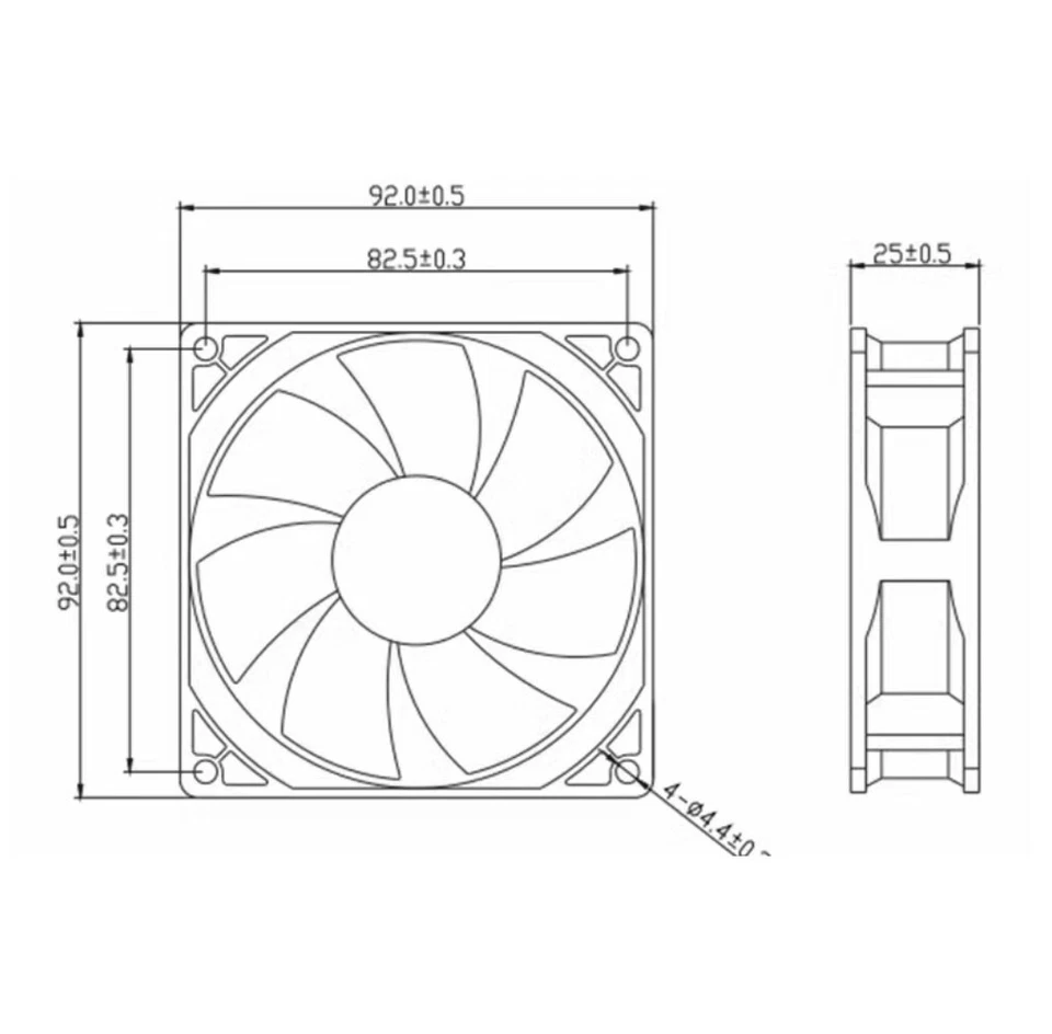 10Pcs SUNON KDE2409PTB1-6A 92x92x25mm COOLING FAN 24VDC 3.6W - Image 4 of 4