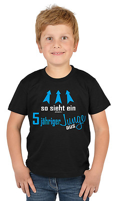 Shirtracer Kinder T-Shirt Jungen – „5. Geburtstag“ Mit Krone, Aus Baumwolle, Kurzärmlig, Grau Meliert