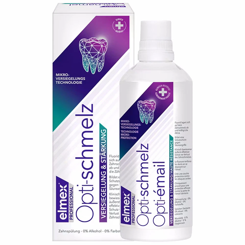 ZAHNPFLEGE-MUNDHYGIENE Elmex Opti-schmelz Professional Mundspülung Zahnschmelzschutz 400ml