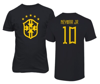 Brazil Soccer #10 Neymar Jr World Football Fans Adult and Youth T-Shirt