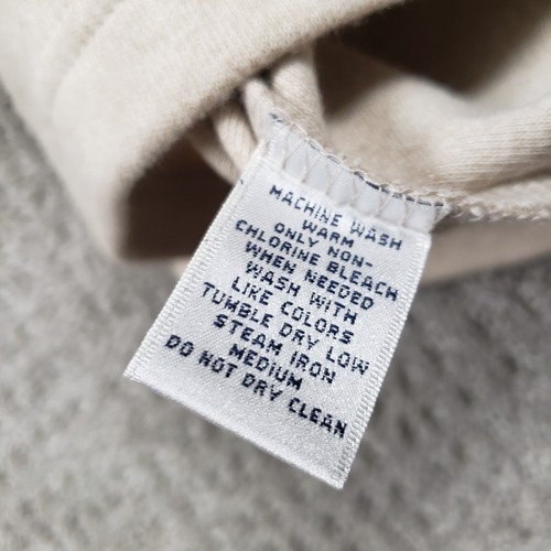 Turnbury Sweater Mens Large Beige Collared 1/4 Zip Pullover 100% Cotton Leather - Picture 9 of 9