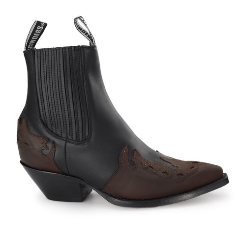 Grinders ARIZONA LO Black/Burgundy Unisex Leather Cuban Heel Casual