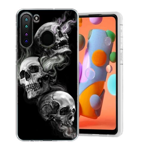 for Samsung Galaxy A21(Smoking Skulls)clear ShockProof Rugged TPU case cover - Afbeelding 1 van 8