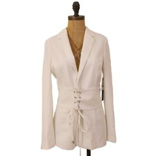 Xoxo Juniors Corset Blazer Size M Snap Front Lined Cloud Dancer Nwt B75