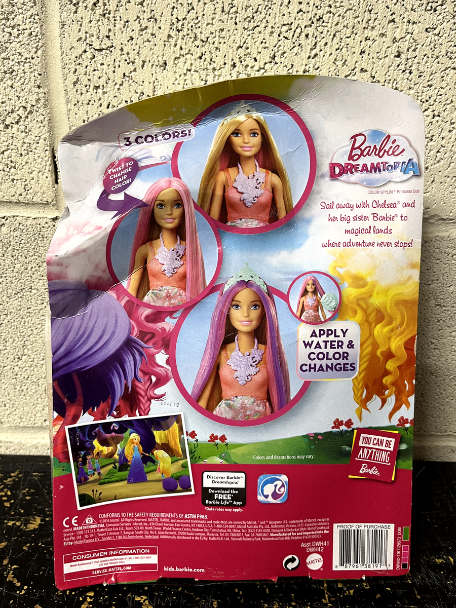 Barbie Dreamtopia Color Styling Princess DWH42 W/AccessoriesNEW