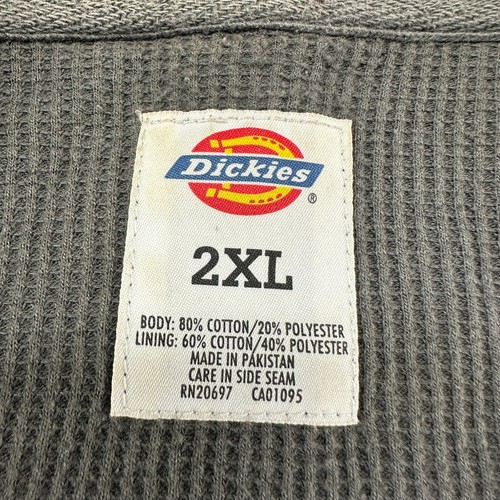 VINTAGE Dickies Hoodie Mens 2XL Black Full Zip Thermal Lined Grunge Sun Faded - Picture 11 of 16