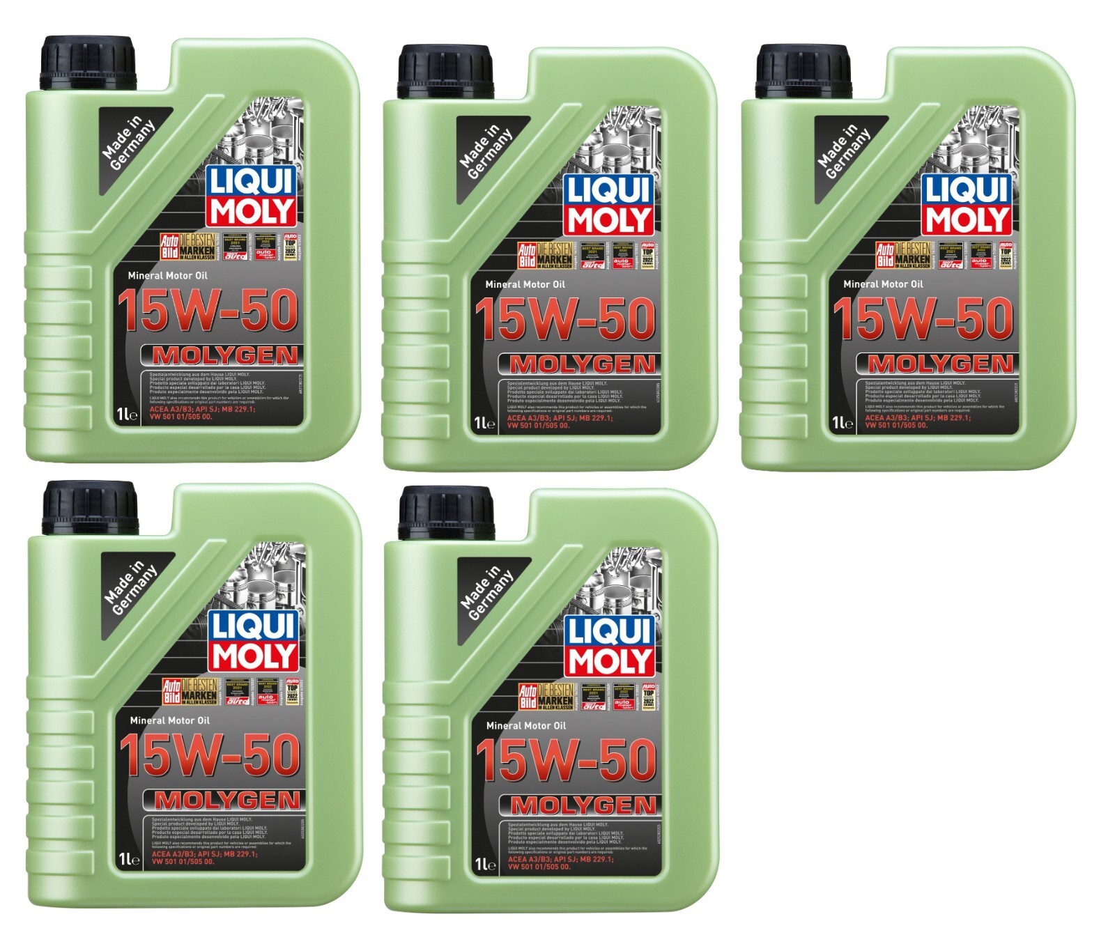 Liqui Moly Molygen 15w50 olio minerale auto d'epoca vintage 5 litri acea a3 b3