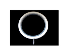 10 x Gloss White 25mm - 28mm LINED Metal Curtain Pole Rings Glider Nylon Inner