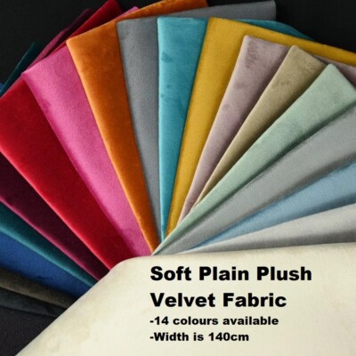 Weicher einfacher Plüsch Samtstoff ideal für Polster, Handwerk, Sofas, Bett 140 cm UK