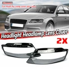 For 2009-12 Audi A4 B8 Headlamp Cover Headlight Lens Cover Pair Front Left Right