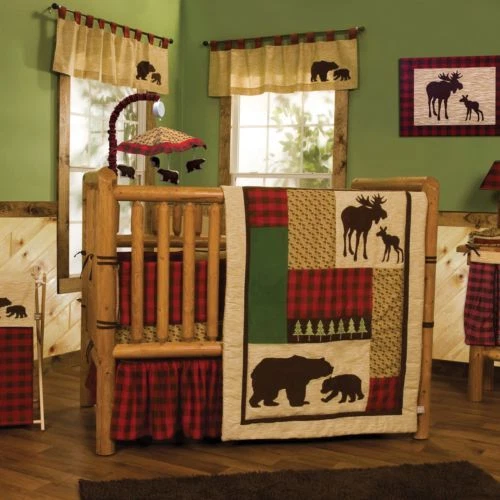 Trend Lab Northwoods 3 Piece Crib Bedding Set Brown BABY NURSERY COMFORTER