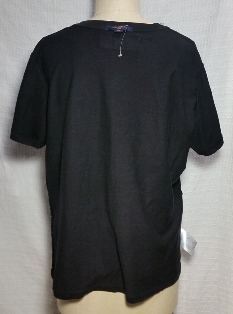 Louis Vuitton Black T-shirt Floral inside out LV Shirt Size Louis Vuitton Black T-shirt Floral inside out LV Shirt Size