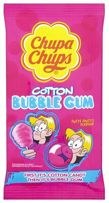 4x Chupa Chups Cotton Candy Bubble Gum Tutti Frutti Flavor