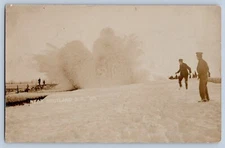 Scotland South Dakota SD Train Plowing Snow Real Photo Postcard RPPC 1909 RPO
