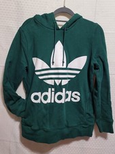 Adidas Originals Womans Hoodie Size S Green Fleece Pullover Hooded Sweatshirt