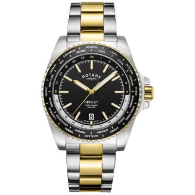 Rotary Henley World Timer Herren Bicolor Uhr GB05371/04