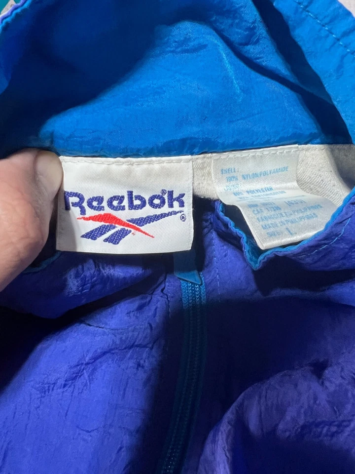 Chaqueta cortavientos Reebok Track Warm Up años 90 retro azul a rayas talla L Foto 3 de 4