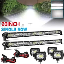 Combo De Barra Barras Luz Led Luces Off Road Jeep 4x4 Truck Camioneta 22"+4x 4"