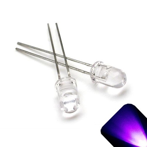 100 x LED 5mm UV Purple Ultra Bright Round Top LEDs Light Lamp RC Car PC T1 3/4 - Picture 1 of 3