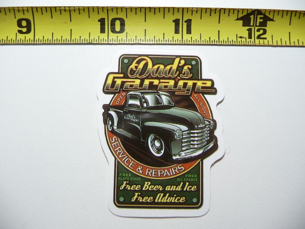VINTAGE HOTROD GARAGE DECAL STICKER DAD FIXING CARS JDM RACING
