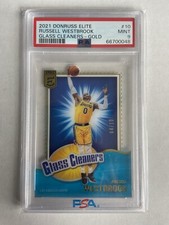 2021 Donruss Elite Russel Westbrook Glass Cleaners Gold /10 PSA 9
