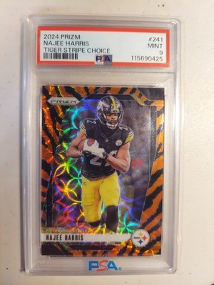 2024 Prizm Najee Harris Tiger Stripe Choice #241 PSA 9 Case Hit SSP Pop 2