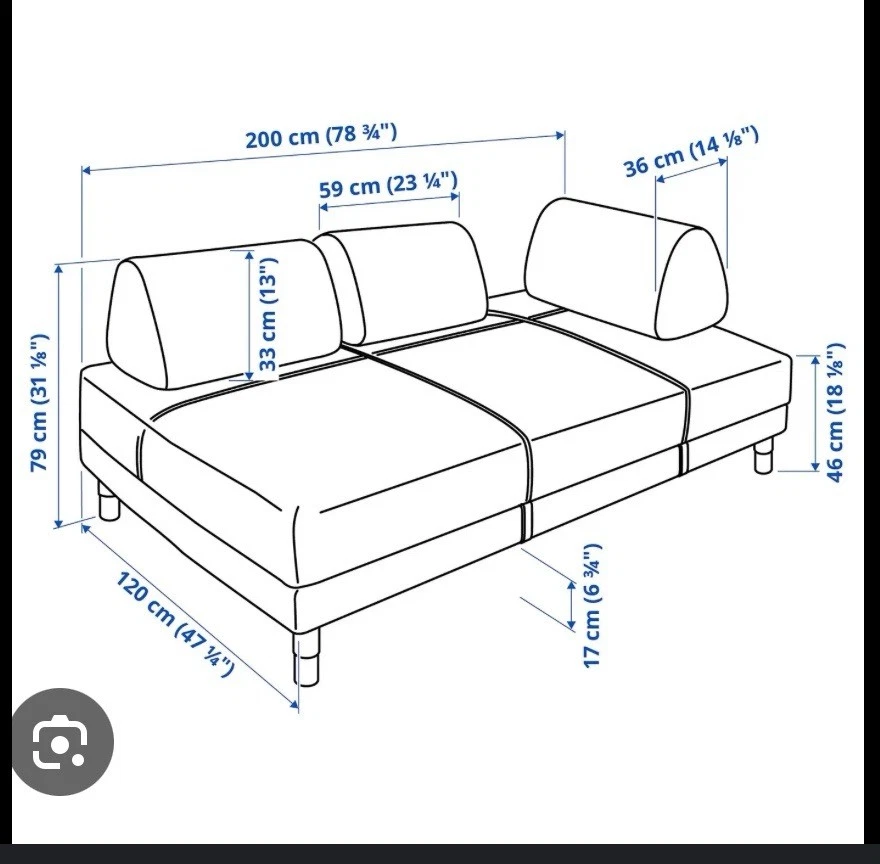 Sofa sleeper Flottebo Grey-Ikea - Image 3 of 4