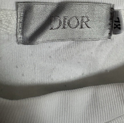 Dior mens White Cotton Knit Logo Crew Neck Short Sleeve T-Shirt XL