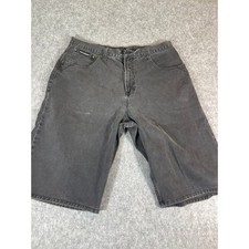 Vintage 90s Rocawear Denim Jorts Jean Shorts Mens 38 Black Baggy Utility Retro