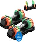 Adjustable Dumbbell Set Uboway 5-in-1 Rainbow Plates Anti-Slip Handle