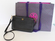 Tory Burch Kira Small Pebbled Leather Top-Zip Crossbody  Adjustable Strap