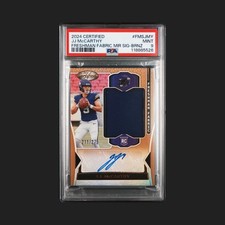 2024 Panini Certificato Freshman Tessuto Specchio Firme J.J. McCarthy Bronzo