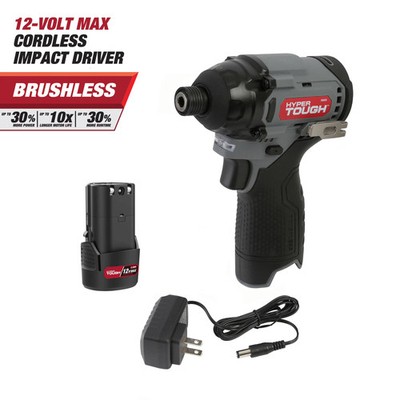 Hyper Tough 12V Max* Lithium-Ion Cordless Brushless Impact Driver Model 98809