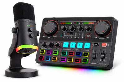 EASEMELO Sound Card Mixer with Microphone - NEW IN BOX - GREAT FOR STREAMING!!!!
