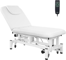 Salon Dual Motor Electric Therapy Bed, Memory Foam Padding, Backrest Adjustable