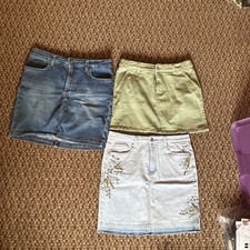 Y2K Era vintage rare 90 s women s Lot Of 3 denim Mini Skirts Size 6