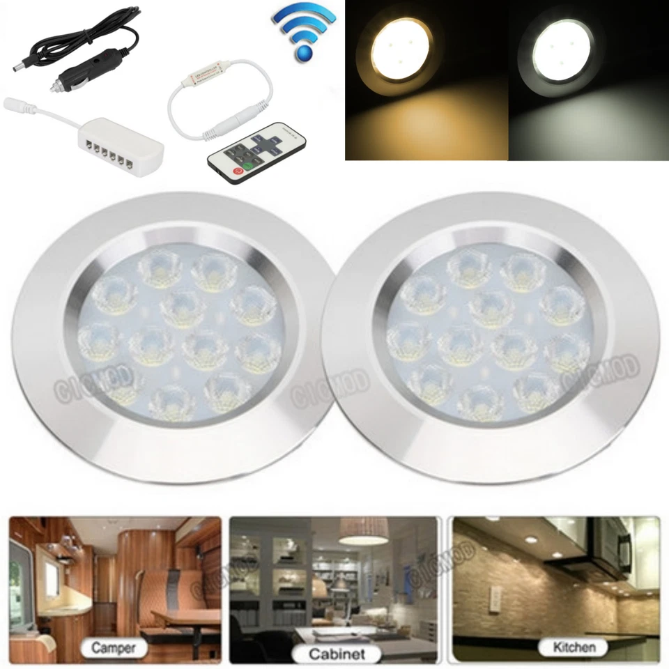 12V Recessed LED Spot Ceiling Lights Camper Van Caravan Motorhome Boat Downlight - Image 3 of 4
