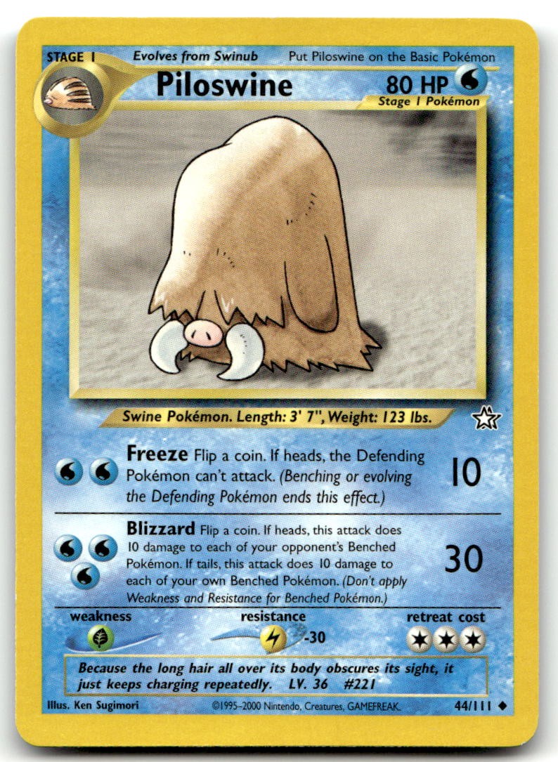 Piloswine 044/111 Neo Genesis Unlimited NM