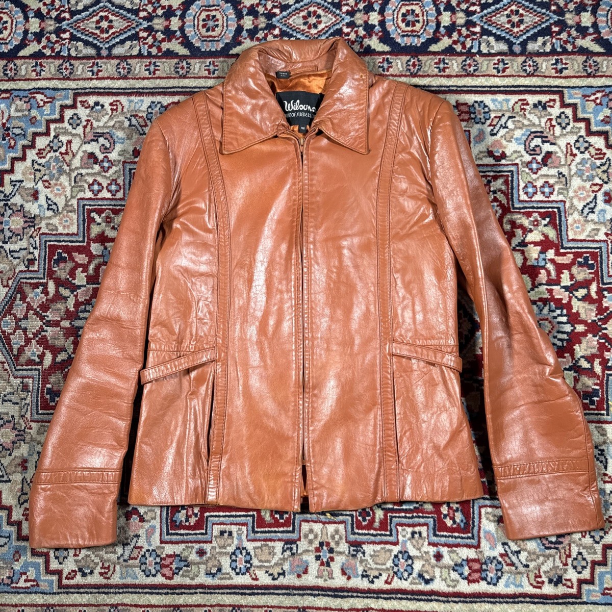 Vintage 70s 80's Wilson Leather Jacket Brown Size 40 Womens | eBay