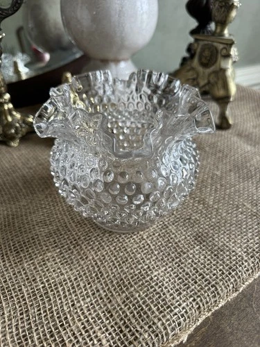 Vintage Fenton Clear Hobnail Bowl HTF GORGEOUS! Made 1 YEAR! RARE! SPARKLING!!!